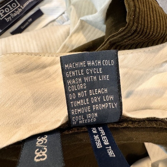 Polo Ralph Lauren Corduroy Pants 36x30 Forest Green Classic Fit Medium Cord - Picture 7 of 8